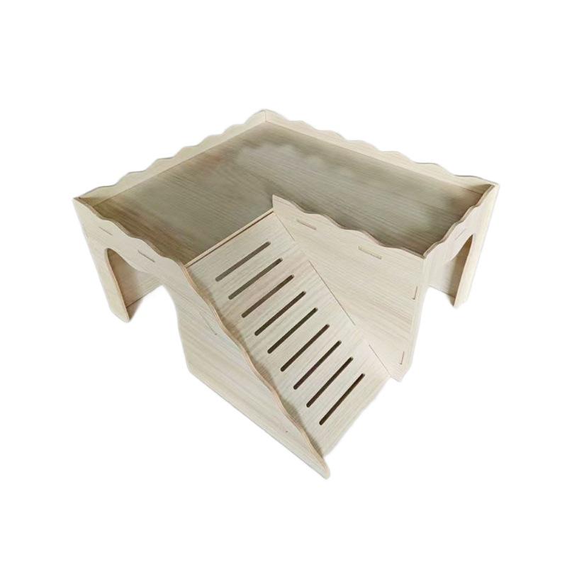 Wooden House for Small Pets: Hamster, Guinea Pig, Rabbit, Hedgehog, Chinchilla | Large Nest and Play Toy