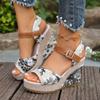Colorful Summer Women Wedge Sandals Japanese Style Slip-On Casual Shoes Women Leather Upgraded Version Platform Sandals Women