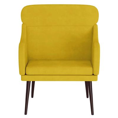 Yellow Armchair 63 X 76 X 80 Cm Velvet