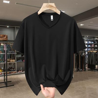 Plus Size 4XL-13XL Men's Oversized T-shirt Summer Tops Black Short Sleeve Tee