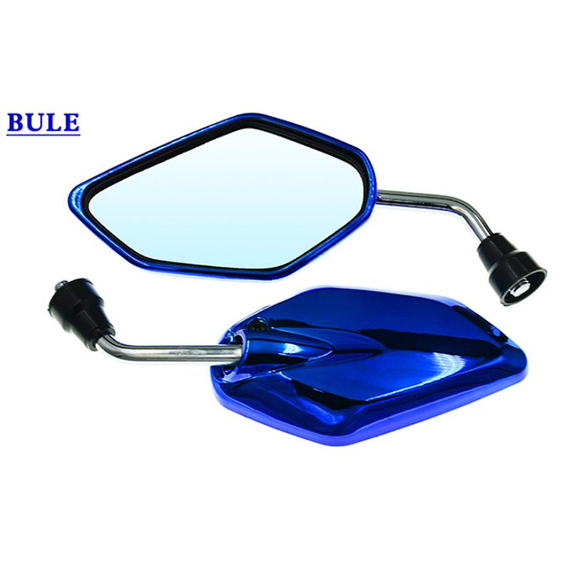 1 пара Универсальные мотоциклетные зеркала заднего вида Запасные части Скутер Электровелосипед Зеркало заднего вида Вспомогательное зеркало Модифицированные аксессуары синий