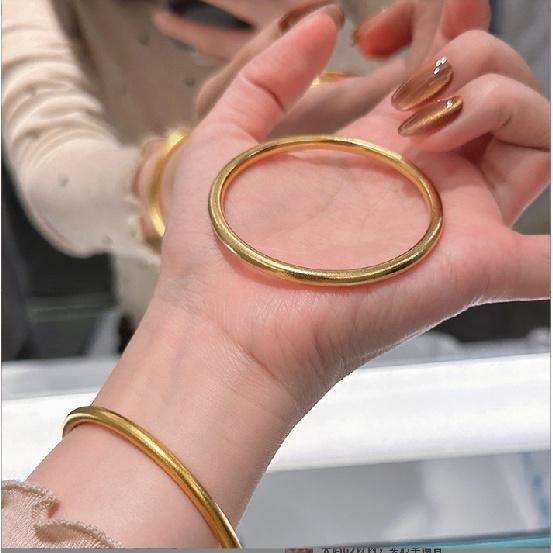 

Simple ring bracelet, traditional craftsmanship, women s titanium steel gold-plated, non-fading, imitation gold bracelet, hand accessory 62Left and right circles