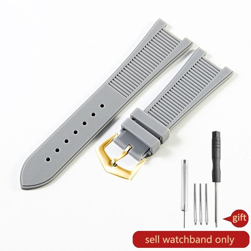 Para Patek Philippe Sport Elegante Serie Nautilus 5711/5712/5980 Correa de Reloj de Silicona Impermeable para Hombre 25x13mm