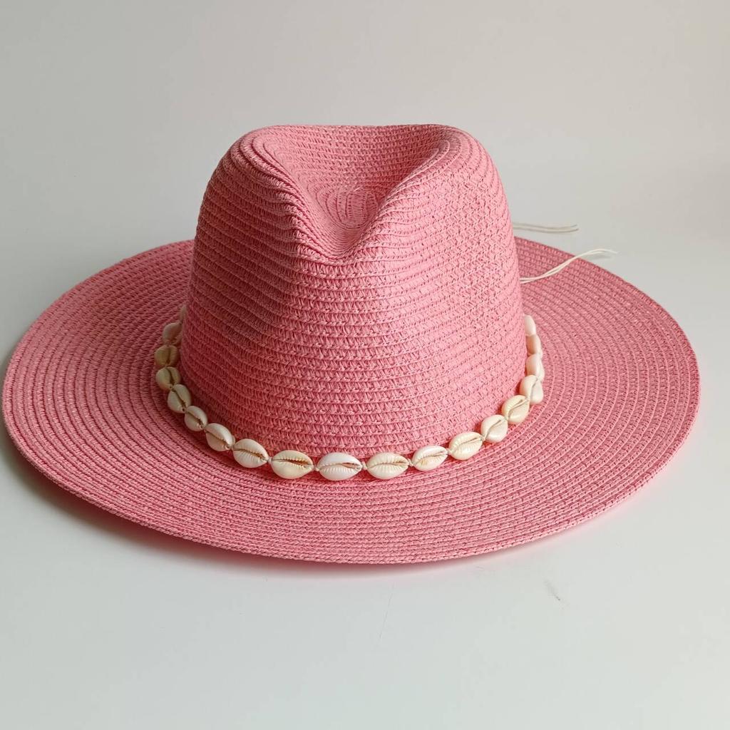 Summer Straw Hat Bohemian Shell Accessories Men and Women Straw Hat Sun Hat Candy Straw Hat Summer Hat  Chapeau
