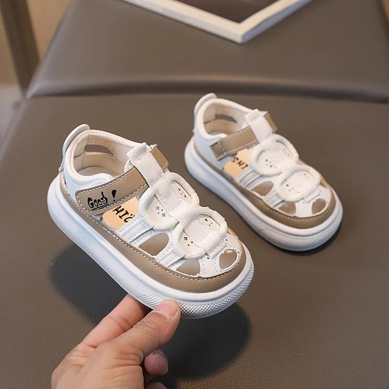 

Summer Children Shoes Boys Soft Soles Beach Shoes Girl Baby Closed Toe Anti-kick Kids Sandal Summer Platform Sandals H01252 22 хаки