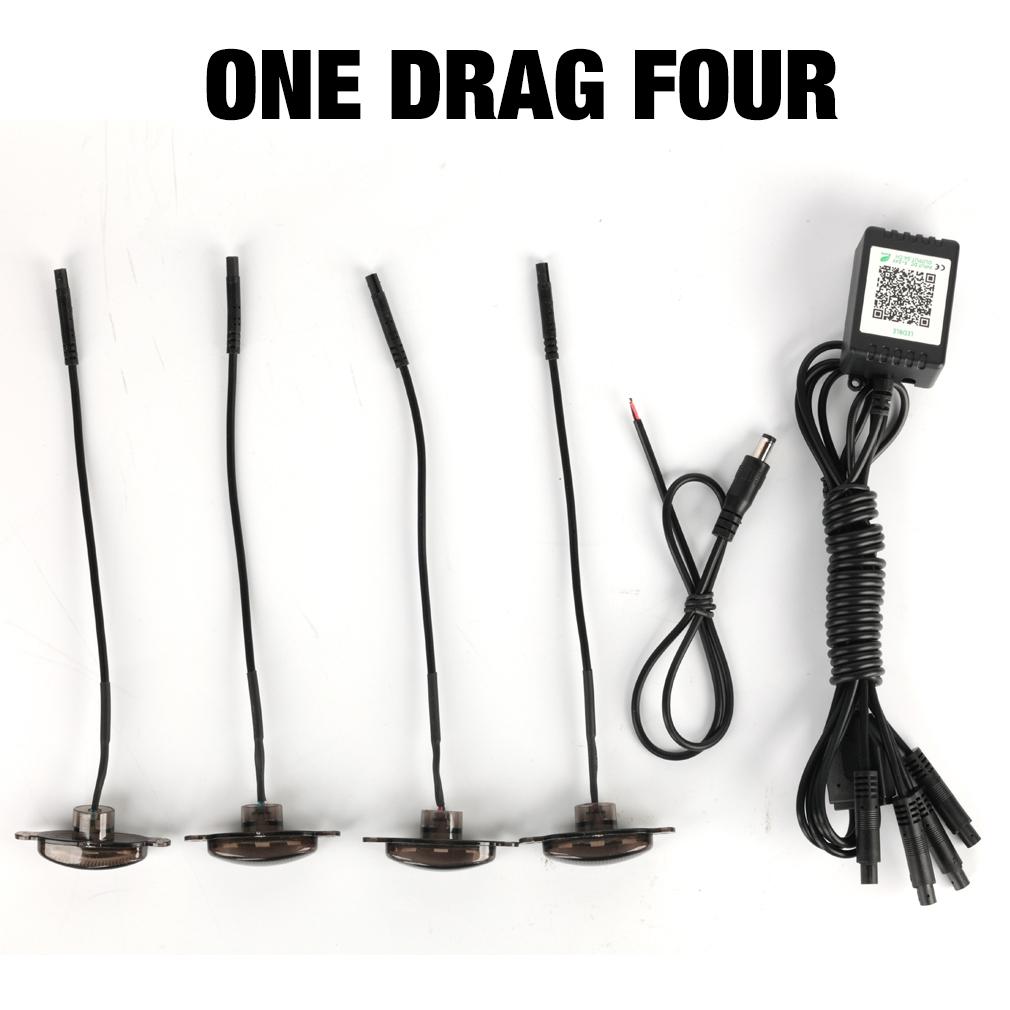 Car LED Front Grille Lights RGB Decorative Lights 4 In 1 Signal Lamp APP Adjustable 12V Universal Sound Control Auto Grille Lighting