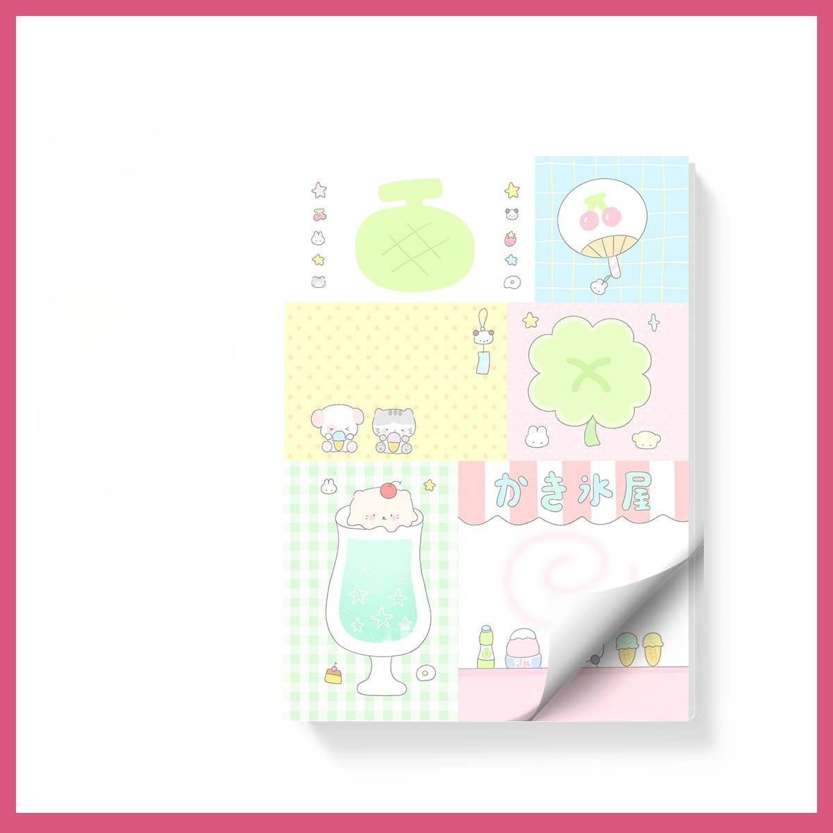 

Kawaii Канцелярські блокноти, 50 аркушів, матеріал для записок, папір для нотаток, багатоскладові нотатки, аксесуари, офіси, декоративна книга