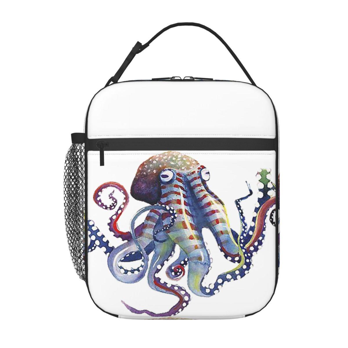 Sac à déjeuner isotherme Poulpe pour Femmes Enfants Boîtes Alimentaires Portables Boîte à déjeuner Thermique Sac Tote One Size