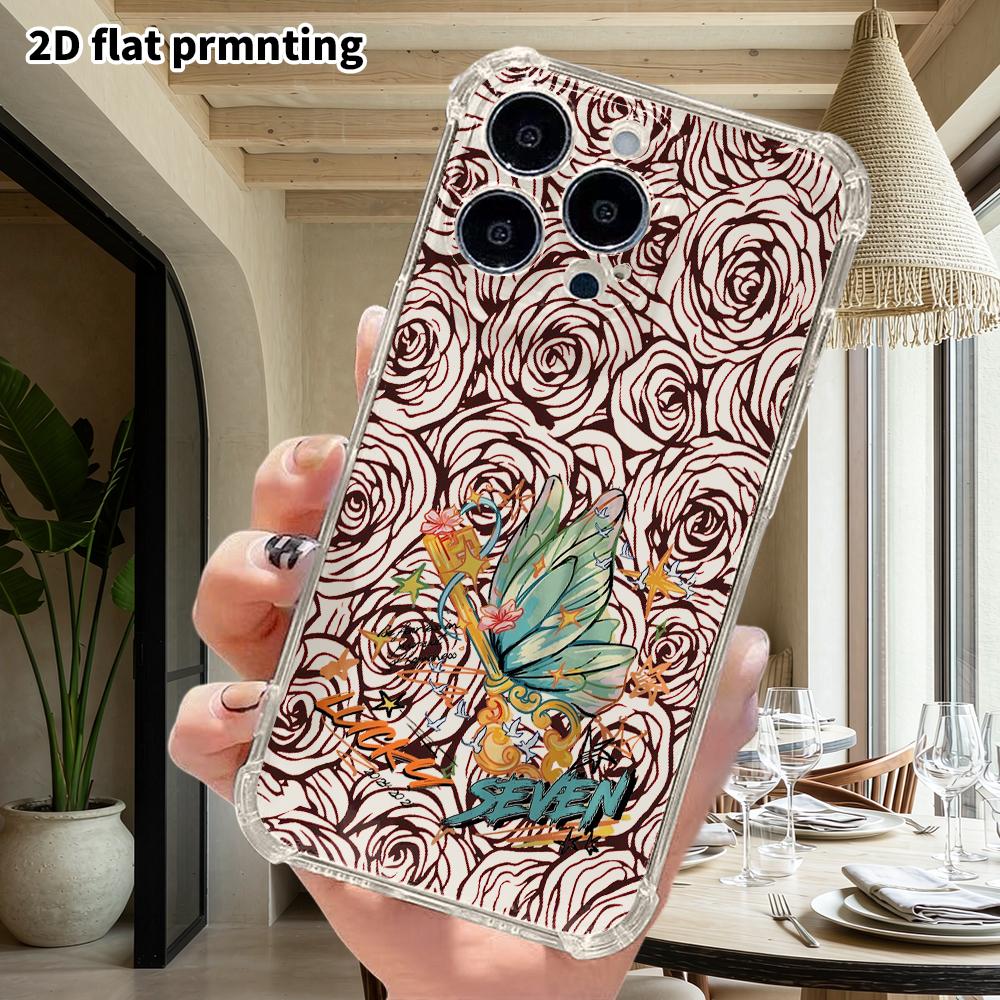 Phone Case: 2D Flat Design, Fits iPhone 18 17 16 15 14 13 Pro, Transparent Corner Protection Case, Magic Golden Key, Christmas and Halloween Gift