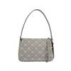 Romy T Monogram Soft Portable Sculptural Button Logo Adjustable Shoulder Strap Fabric And Leather Shoulder Bag Small 178215-020