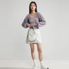 Calvin Klein Solid Color Knitted Cardigan Lantern Sleeve Sweater Women tops Purple J221665-PC1