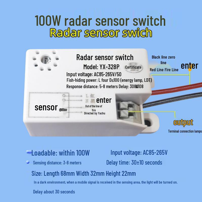 Sufitowa Lampa Infared z Czujnikiem Ruchu Radarowym i Czujnikiem Ciśnienia