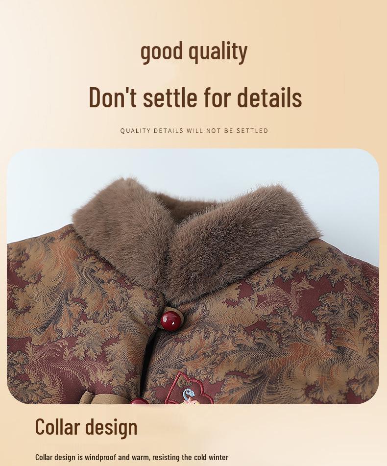 Grandma's Thick Winter Coat - Cotton Jacket for Middle-Aged and Elderly Women