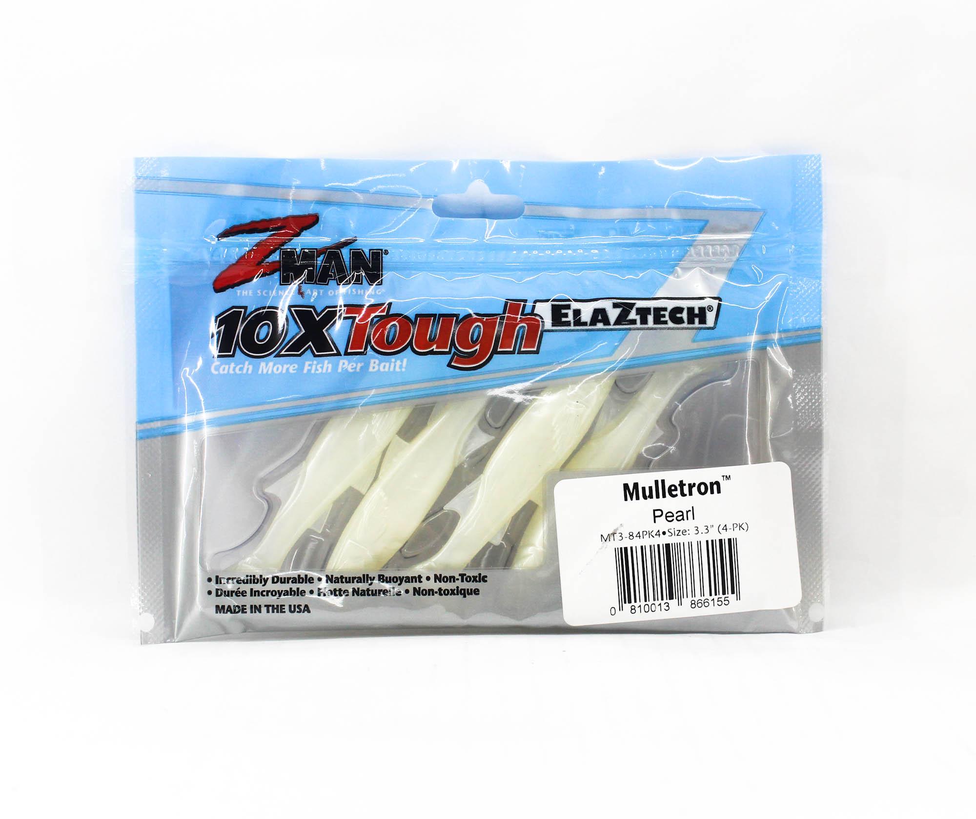 Zman Soft Lure Mulletron Swimbait 3.3 Inch 4/Pack Pearl (6155)