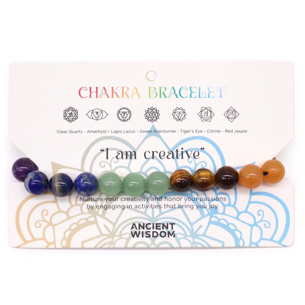 Chakra Bracelet, 21 Gemstone Beads
