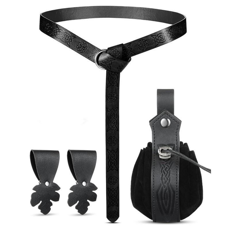 Medieval Viking Leather Cosplay Costume – Magic & Steampunk Props for Halloween