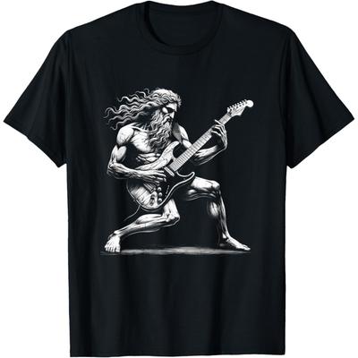 Leonardo Davinci Vitruvian Jesus Playing Guitar T-Shirt