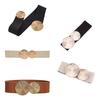 Elastic Waist Belt 6cm Wide Fashionable Buckle Decor Sash Adjustable Stretchy Belt for Women Dresses Jeans Trousers