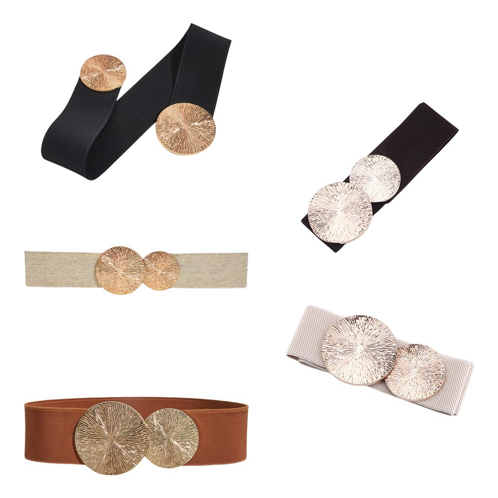 Elastic Waist Belt 6cm Wide Fashionable Buckle Decor Sash Adjustable Stretchy Belt for Women Dresses Jeans Trousers