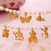 Exquisite Small Animal Series Pendant Stainless Steel Rhinestone Zircon Elephant Butterfly Diy Accessories