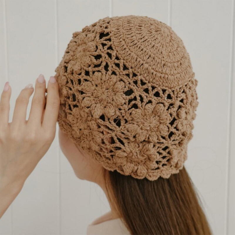 Women's Crochet Floral Knit Summer Hat