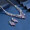 Women Party Wedding Dress Necklace Earrings Two-piece Jewelry Accessories