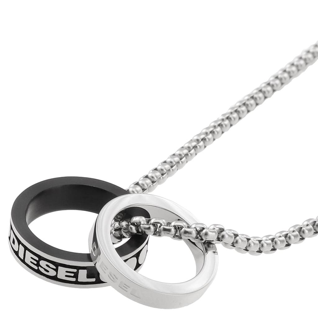 Diesel Double Ring Necklace Pendant DX1168040 [Used]
