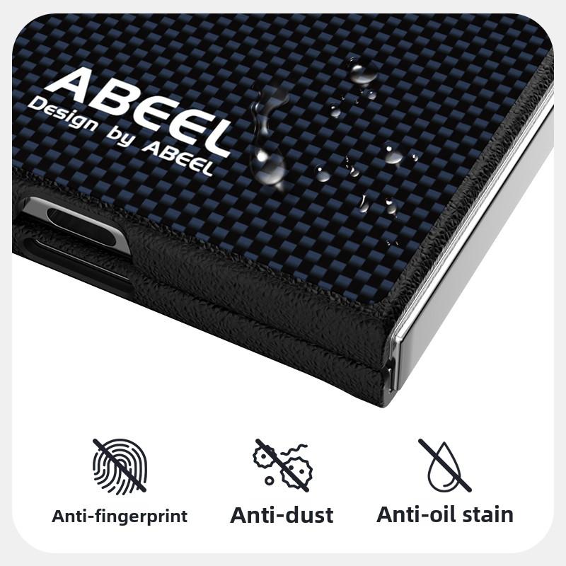 Microrelief Carbon Fiber Phone Case for Samsung Galaxy Z Fold 7 Fold6 5 W25 W26 Alloy Lens TPU+PC Cover with Invisible Magnet