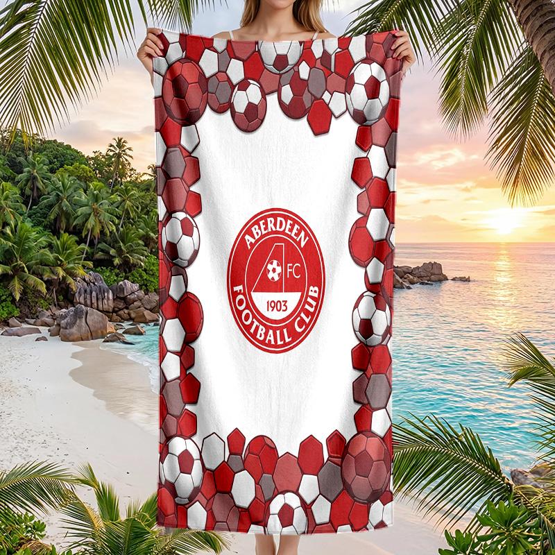 Asciugamano da Spiaggia Asciugatura Rapida Aberdeen FC Stampa Microfibra Assorbente Portatile da Viaggio Asciugamano da Nuoto