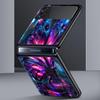Art Purple Butterfly Hard PC Phone Case For Samsung Galaxy Z Flip 7 6 5 4 Black Cover For Galaxy Z Flip 3 Foldable Shell Fundas