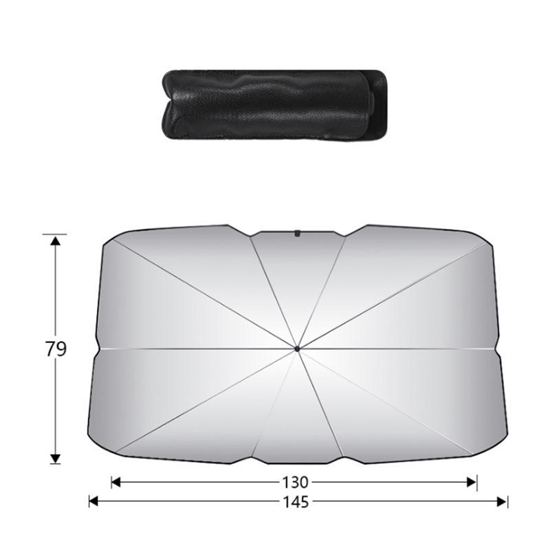 Titanium Silver Folding Car Sunshade - UV and Heat Protection for Windshield