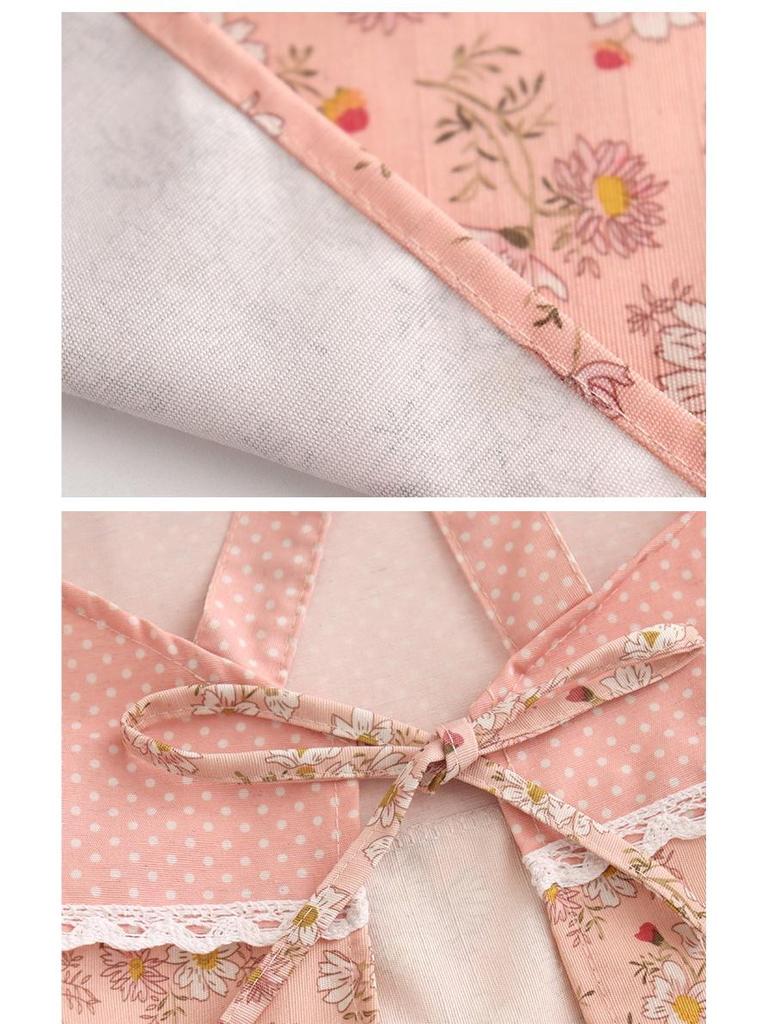 Japanese-Style Breathable Canvas Cooking Apron - Oil-Proof, Wear-Resistant Waist Apron for Women