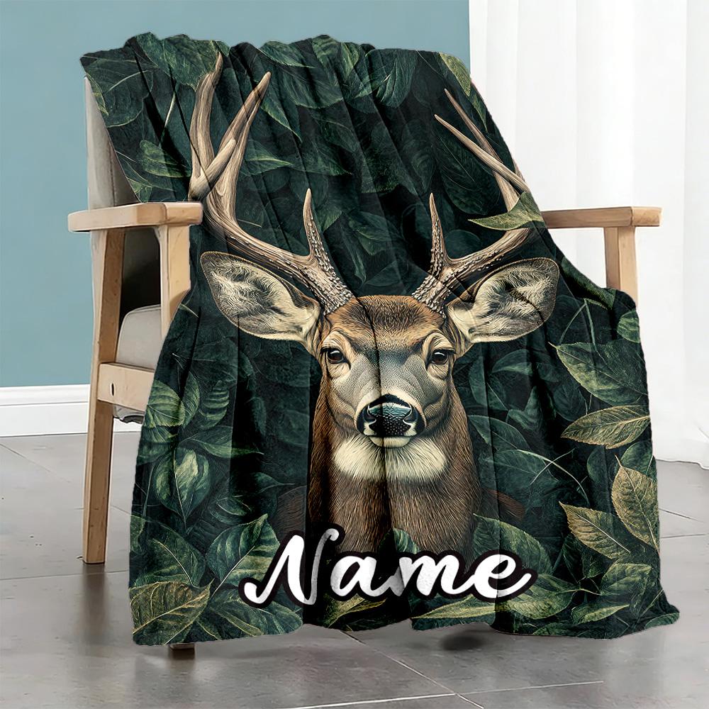 Deer333 Personalized Name Blanket Throw Personalized Blanket Durable Comfort Throw For Bedding Office Chair Couch Nap for All Occasions