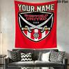 Tapisserie murale personnalisée Sheffield United FC Accroche murale esthétique Couverture en tissu imprimé Tapisseries décoratives pour chambre à coucher salon décoration de la maison