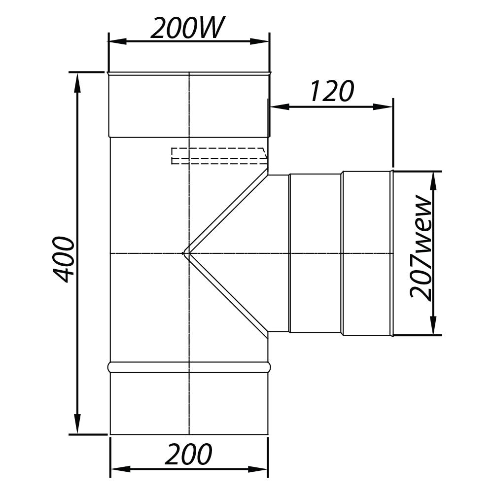 ADAM EW T-piece 90° Fi 200