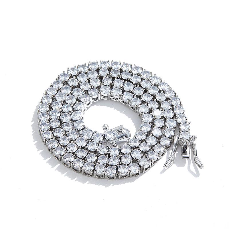 European & American Hip Hop Zircon Cuban Tennis Necklace - High-End Versatile Jewelry