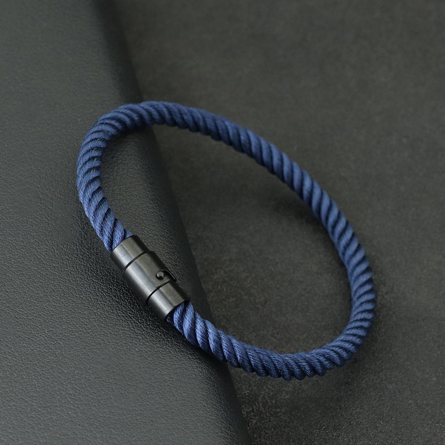 Prosty Styl Męska Bransoletka Czarna Magnetyczna Klamra Paracord Bransoletka Bangle Etniczna Morska Lina Bransoletka Rekreacyjna Pulseira Biżuteria