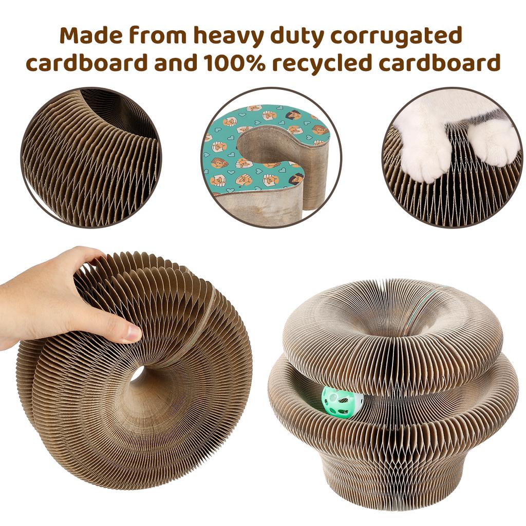 Magischer Organ Katzenkratzbrett Langlebiger Runder Wellpappe Kratzbaum Spielzeug für Katzen Krallen schärfen Krallenschaber Matte Katzen Zubehör