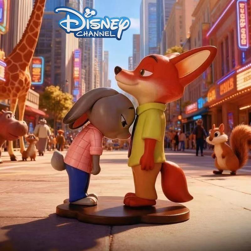 Zootopia 2 Disney Film Merch Judy Nick Desktop-Dekorationen Niedliche Cartoon-Tier-Ornamente für Zuhause Büro Zimmer Geschenk für Kind Fan
