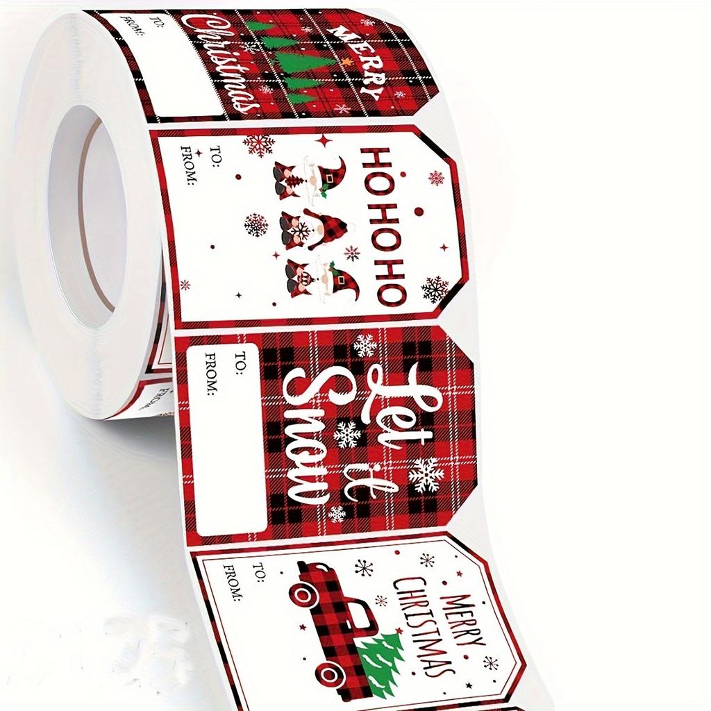 Christmas Roll Stickers 500pcs 2.36x1.57 Inch Holiday Gift Wrap Labels for Crafts Packaging
