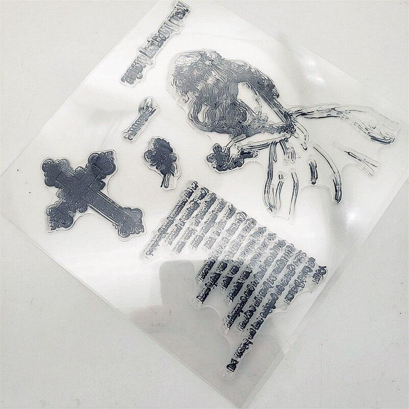 14x14cm Belief Girl Clear Stamps Transparent Seal Silicone Seal TPR Christmas Wedding Roller Stamps DIY Scrapbook Album Card