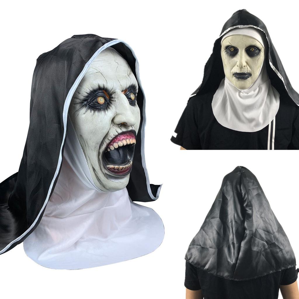 Nun Mask, Horror, Scary, Scary, Female Face Head, Prank Party Props
