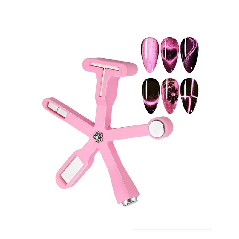 1Pcs 3-In-1 Heart Shape Cat Eye Nail Art Magnet Double Line Moon Snake Pattern French Nail Magnetic Pen Gel Polish Manicure Tool