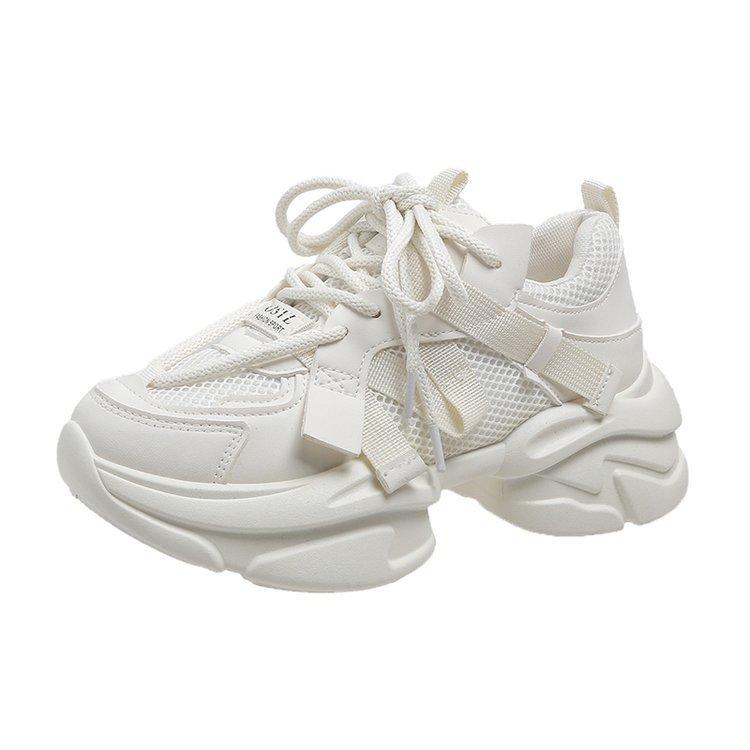 Thick Bottom Muffin Pops Shoes Spring and Fall Breathable Straps with Small White Shoes Casual Sports Shoes