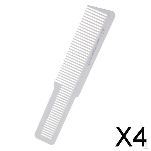 4xProfessional Flat Top Stylist Salon Barber Clipper Cutting Hair Comb White