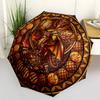Golden Dragon Treasure pattern umbrella, portable and foldable design, 8 ribs, a casual accessory for Halloween, Christmas, and birthday gifts.