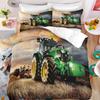 Tractor Bedding Set With Pillow Cover 75X50Cm, Tractor Pattern Boys Quilt Cover Set, Microfiber Comfortable Duvet Cover Set