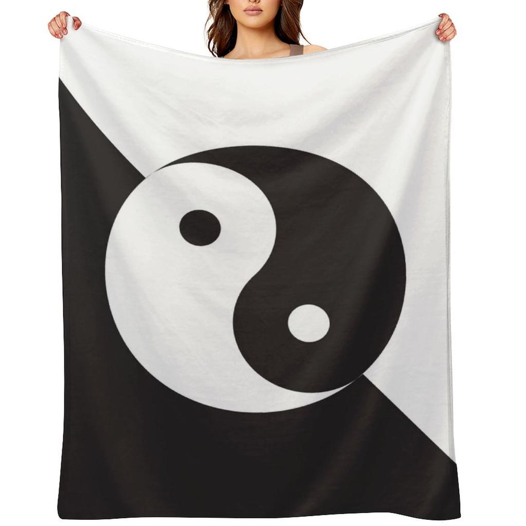 Yin Yang symbol Throw Blanket Luxury Designer Flannel Fabric Luxury Throw Blankets For Baby Blankets