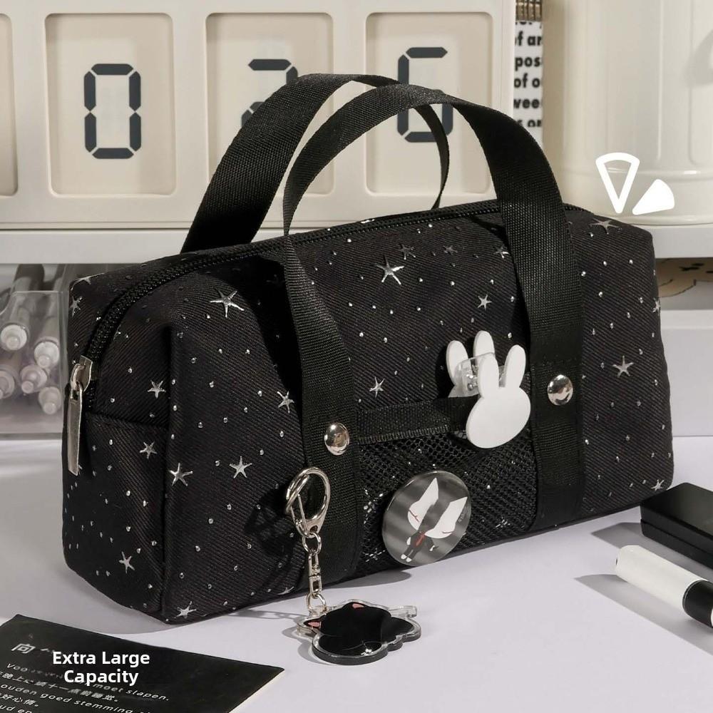 Multi-layer Star Dots Pencil Case Pencil Pouch Cloth Stationery Bag  School Supplies