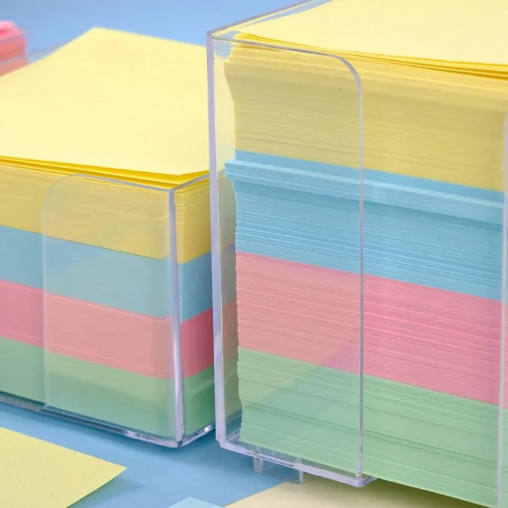 500/750Sheets Color Posted It Sticky with Acrylic Box Notes Pads Memo Notepad Notebook Stationery Posits Student Message Sticker